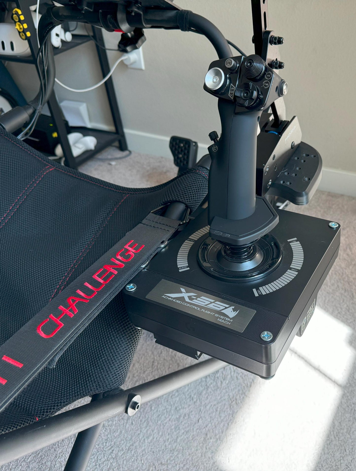 HOTAS Mounting Bracket for Playseat Challenge or Challenge X Logitech | mounting holes for Logitech X52, X56, VKB Gladiator EVO, Flight sim