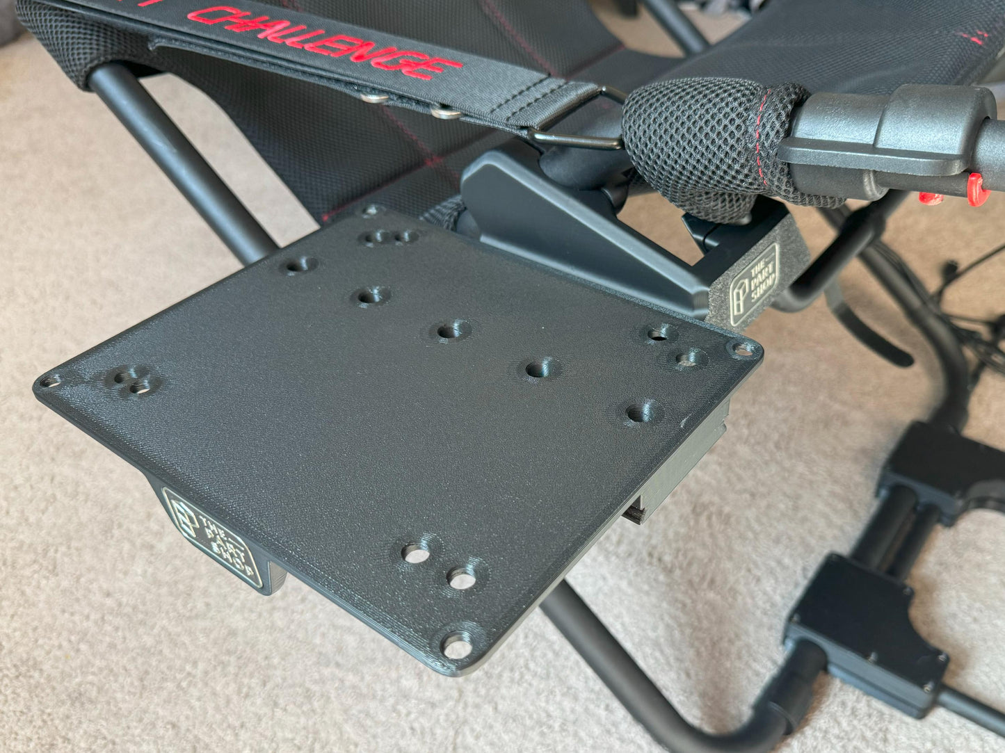 HOTAS Mounting Bracket for Playseat Challenge or Challenge X Logitech | mounting holes for Logitech X52, X56, VKB Gladiator EVO, Flight sim