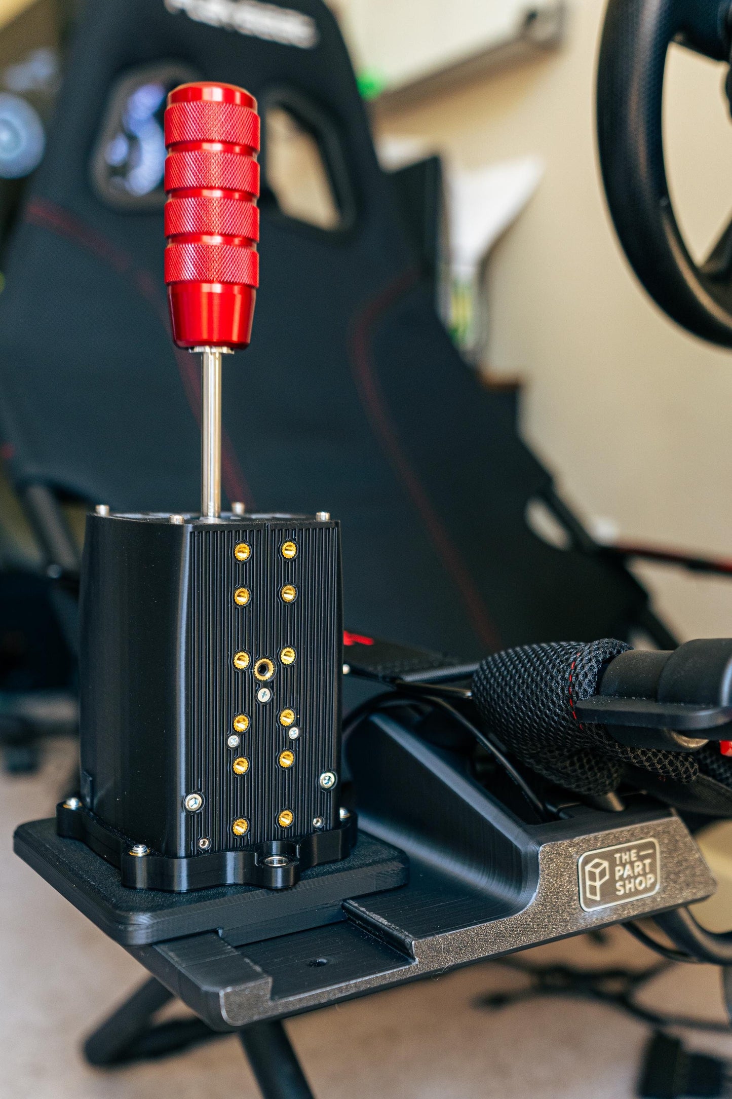 Shifter Mounting Bracket for Playseat Challenge or Challenge X Logitech | compatible with Fanatec, Moza, and SHH bottom mount shifters