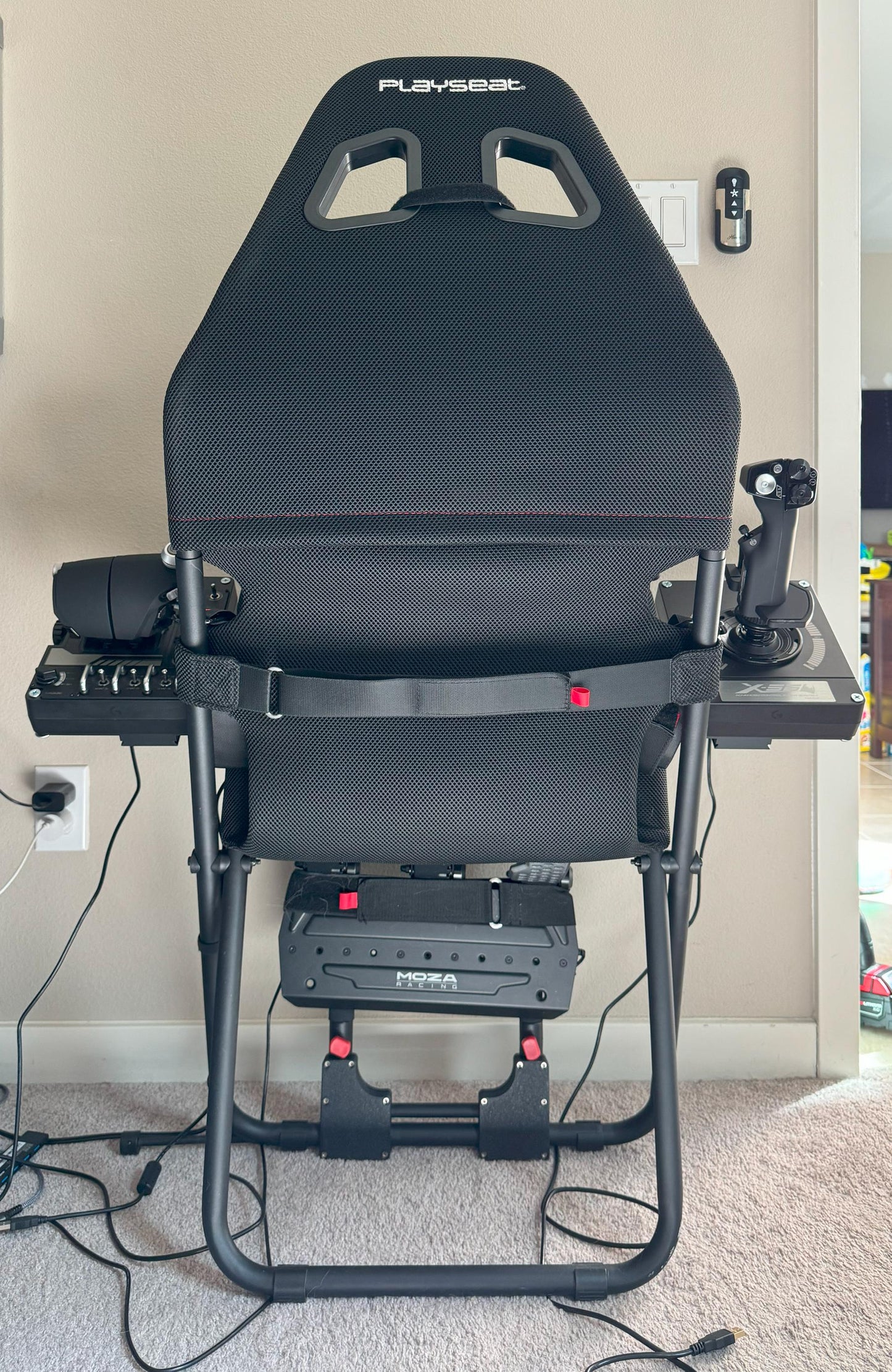 HOTAS Mounting Bracket for Playseat Challenge or Challenge X Logitech | mounting holes for Logitech X52, X56, VKB Gladiator EVO, Flight sim