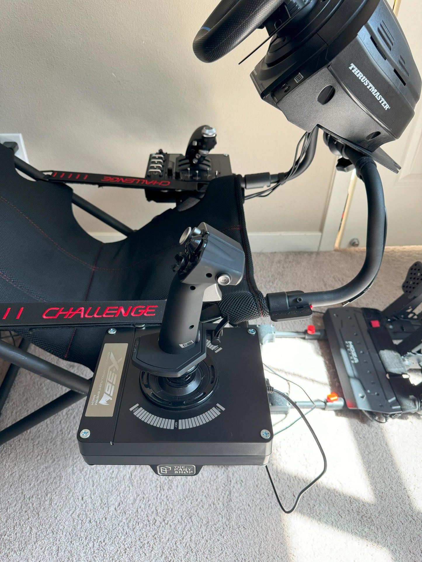 HOTAS Mounting Bracket for Playseat Challenge or Challenge X Logitech | mounting holes for Logitech X52, X56, VKB Gladiator EVO, Flight sim