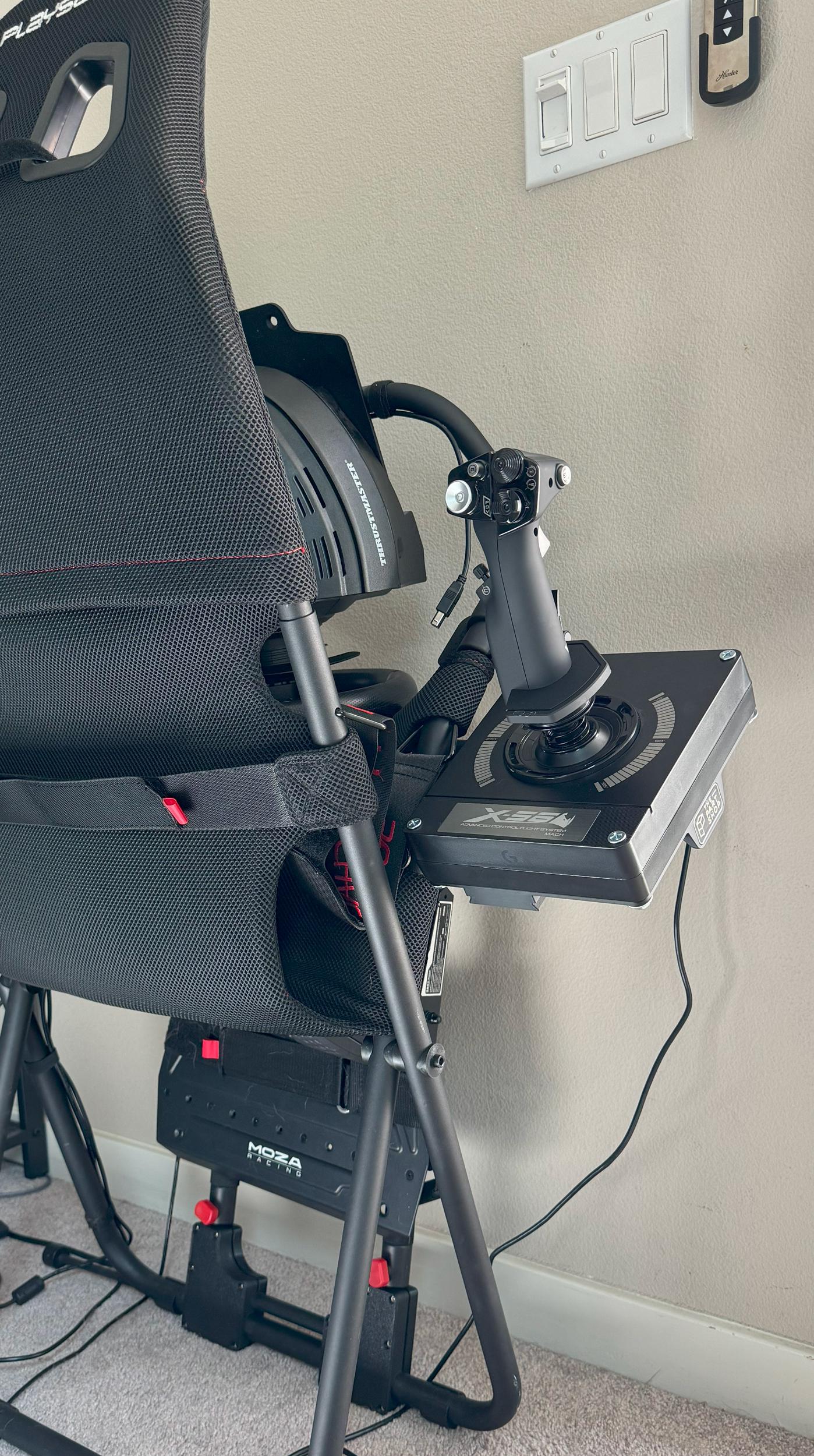 HOTAS Mounting Bracket for Playseat Challenge or Challenge X Logitech | mounting holes for Logitech X52, X56, VKB Gladiator EVO, Flight sim