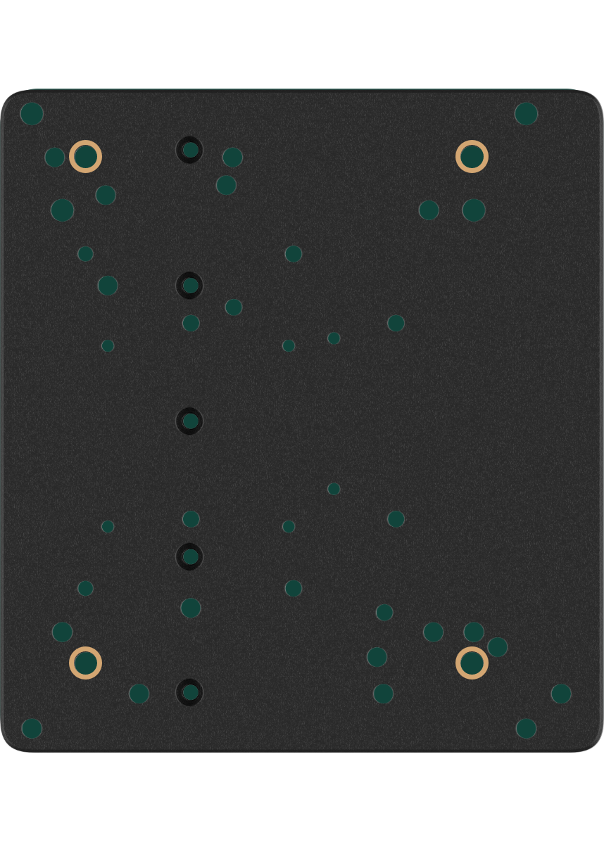 Mounting chart for Logitech X56 with the matching holes highlighted