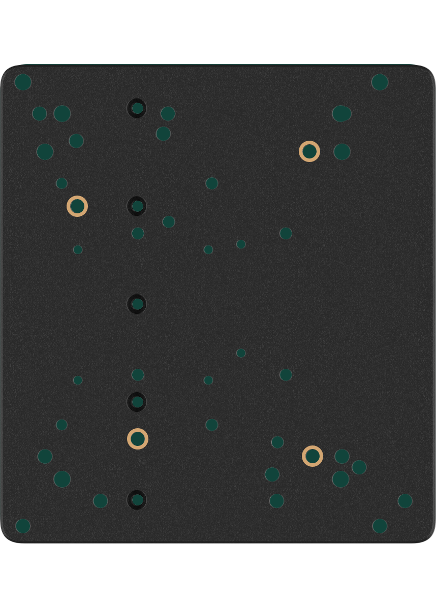 Mounting chart for T.Flight HOTAS 4/5 with the matching holes highlighted