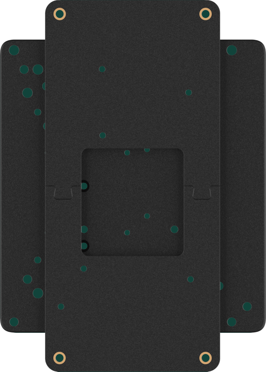 Mounting chart for VKB Stecs Standard with the matching holes highlighted