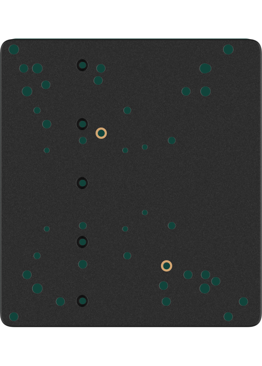 Mounting chart for WinWing Ursa Minor with the matching holes highlighted