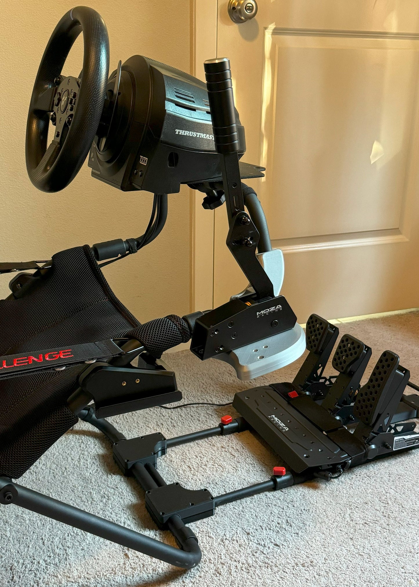 Shifter / Handbrake Mount for Playseat Challenge or Challenge X Logitech | Thrustmaster TH8A, SHH Thorn, & Logitech G29, G920, G RS Shifter