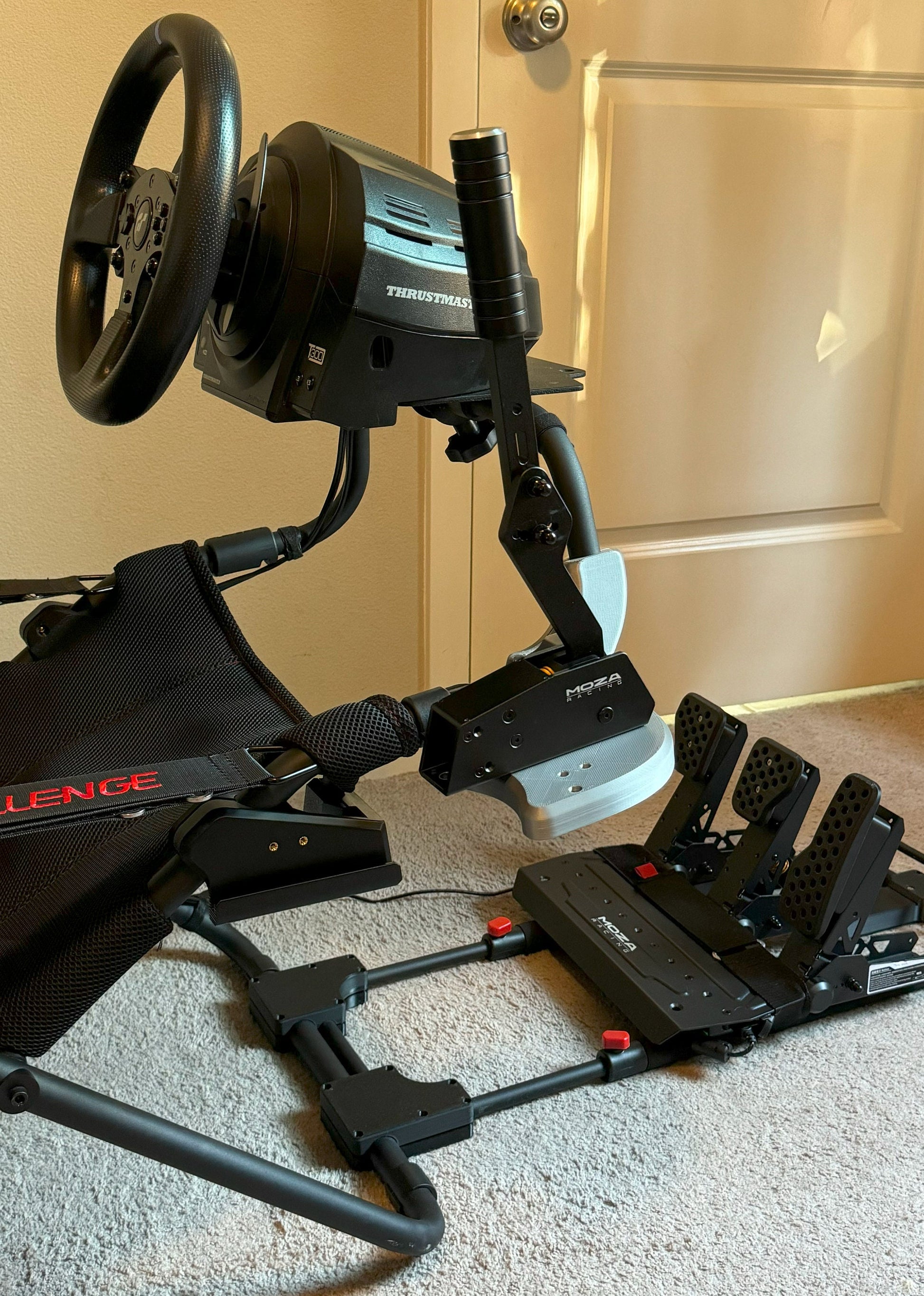 Shifter / Handbrake Mount for Playseat Challenge or Challenge X Logitech | Thrustmaster TH8A, SHH Thorn, & Logitech G29, G920, G RS Shifter