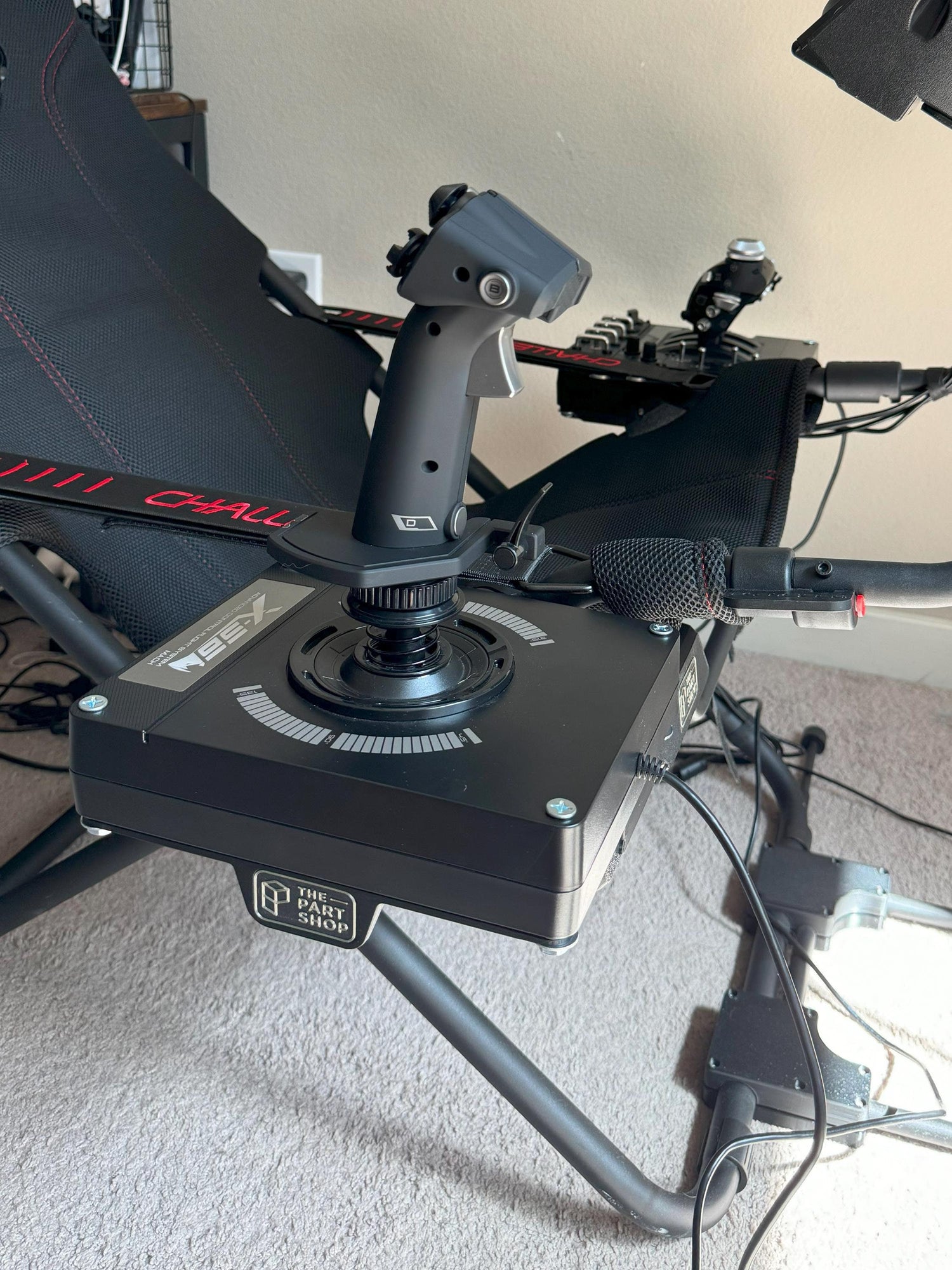 HOTAS Mounting Bracket for Playseat Challenge or Challenge X Logitech | mounting holes for Logitech X52, X56, VKB Gladiator EVO, Flight sim